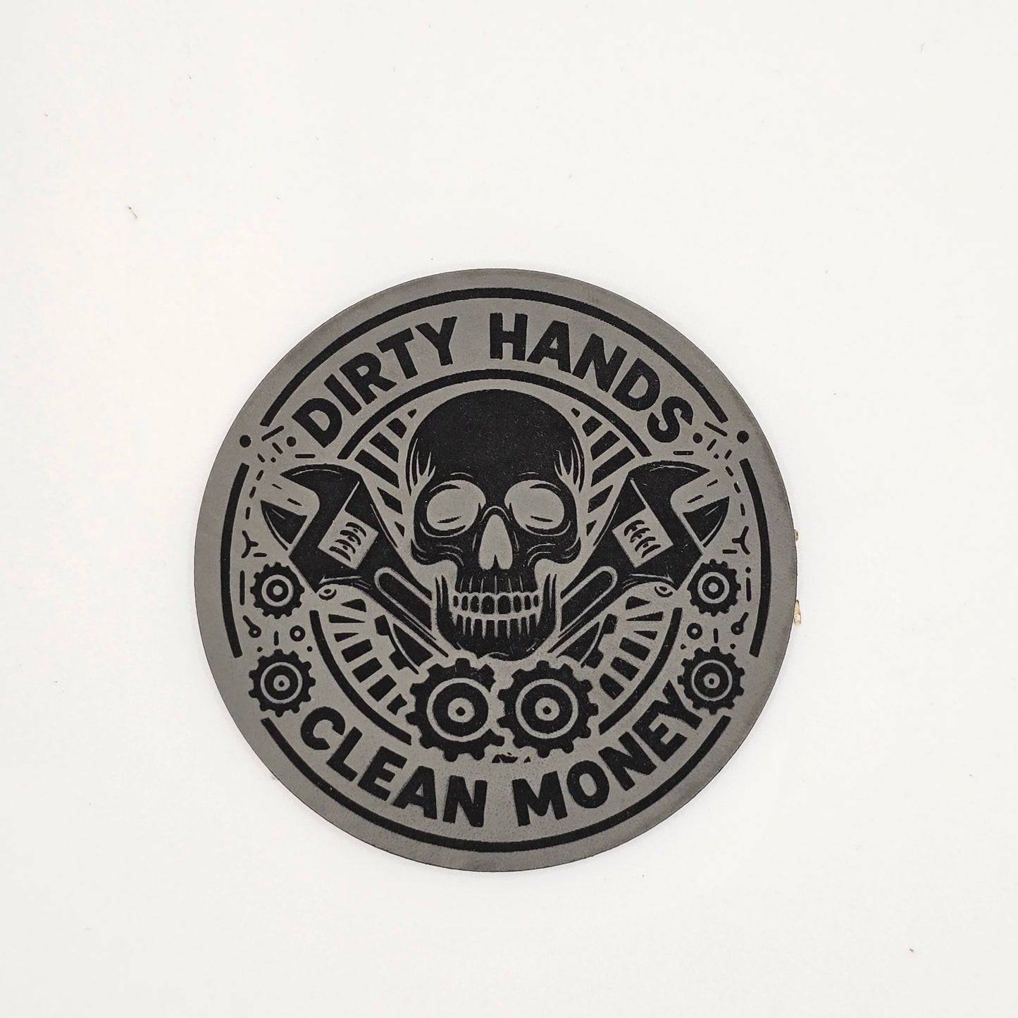 Dirty Hands Clean Money Hat – Leather Patch for Tradesmen