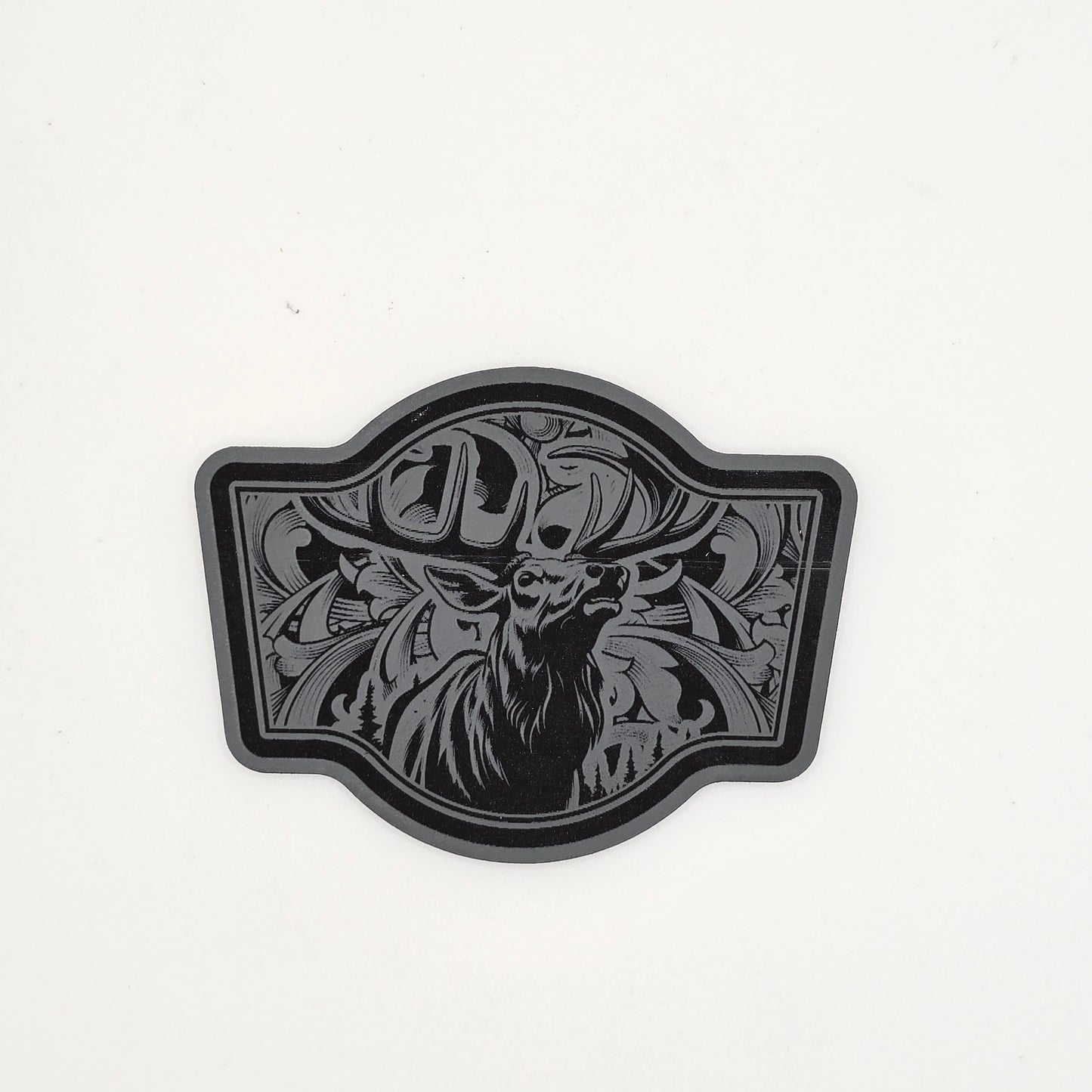 Elk Leather Patch Hat – Western Badge Hunting Design