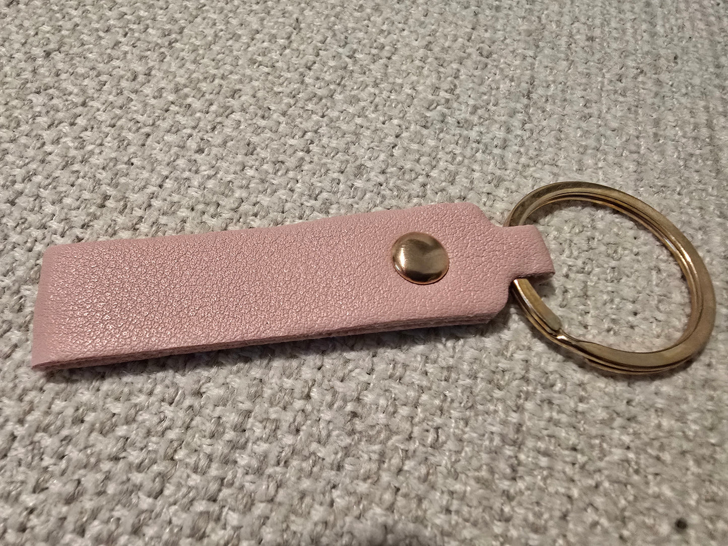 Small Custom Engraved Leatherette Keychain – Personalized Key Tag – Single or Double Sided