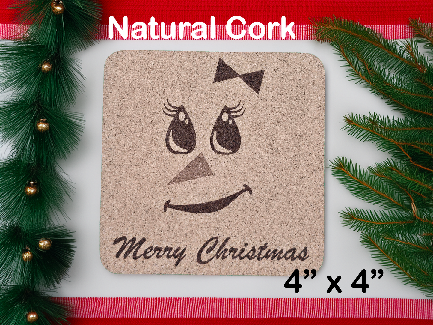 Snowmen Cork Coasters