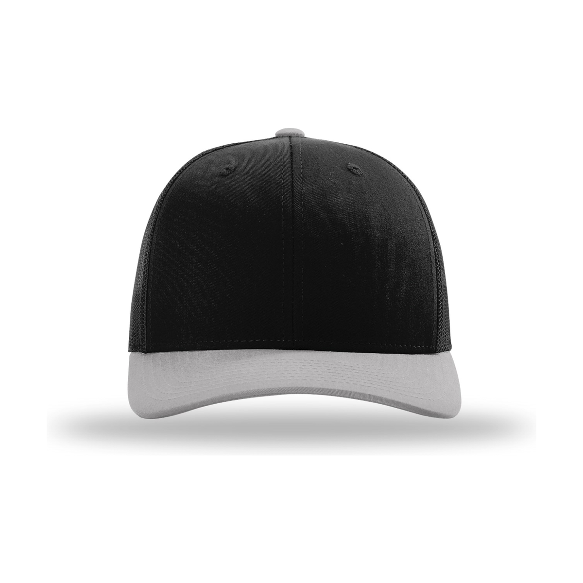 Richardson 112 Snapback Trucker Hat - Black / Black / Light Grey