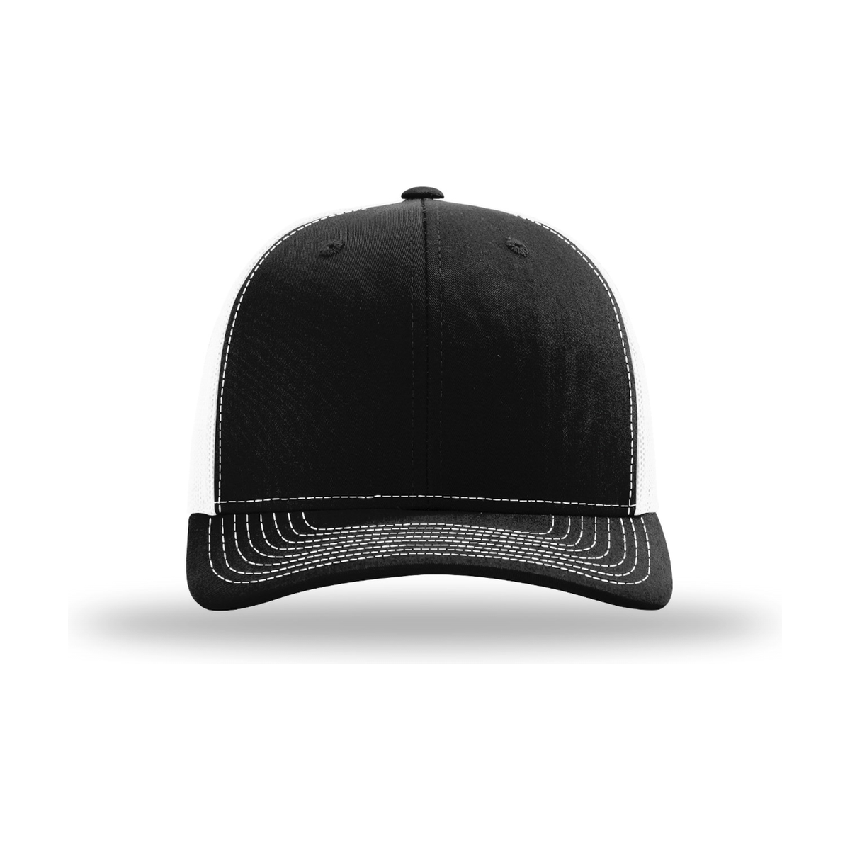 Richardson 112 Snapback Trucker Hat - Black / White
