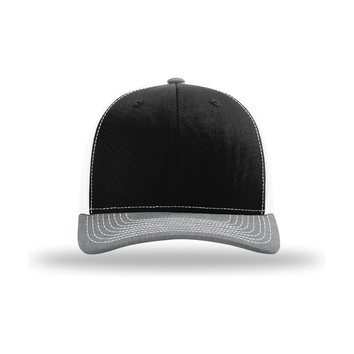Richardson 112 Snapback Trucker Hat - Black / White / Heather