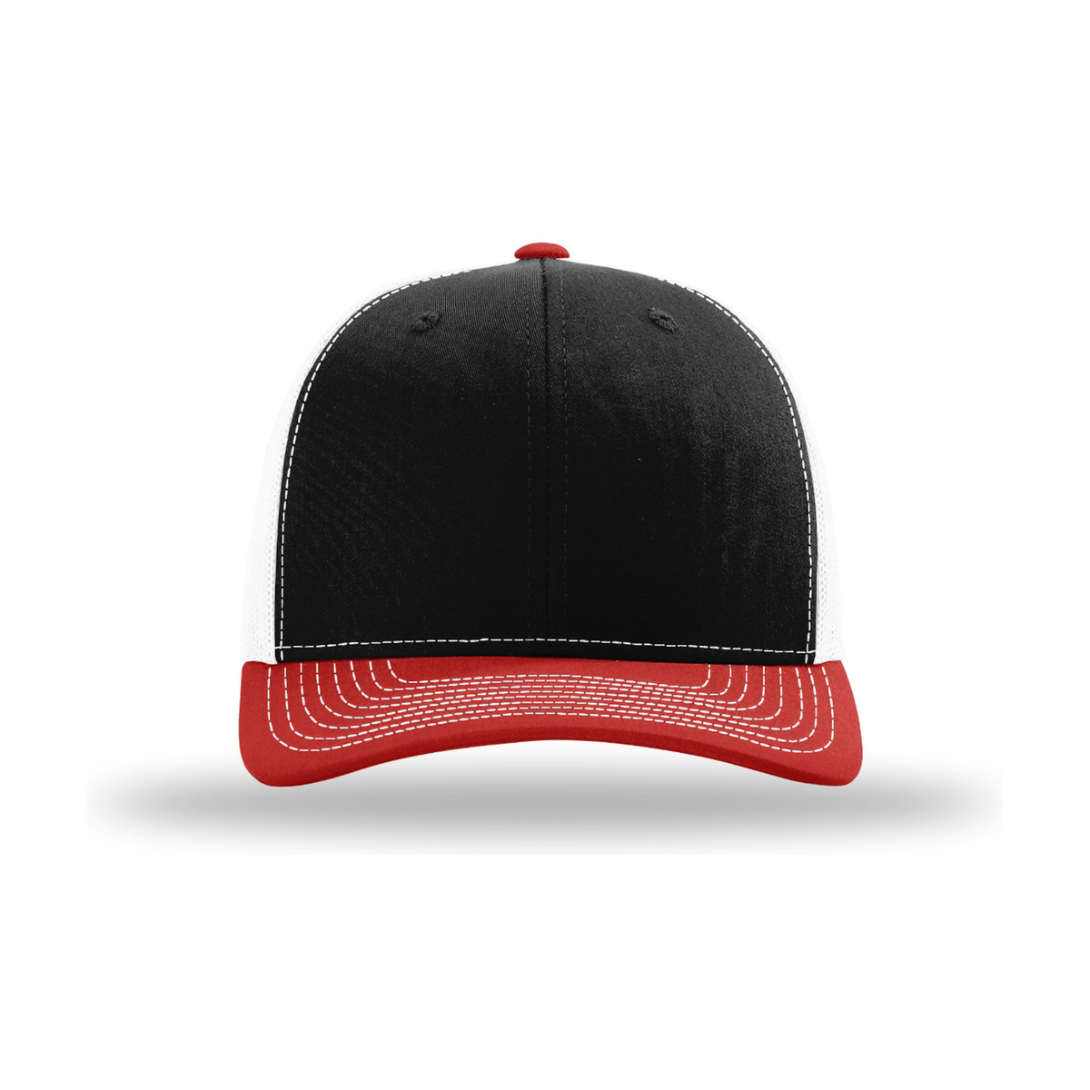 Richardson 112 Snapback Trucker Hat - Black / White / Red