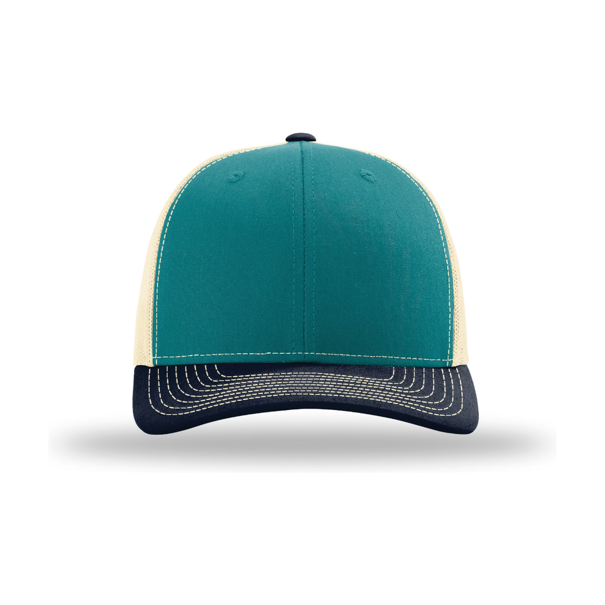 Richardson 112 Snapback Trucker Hat - Blue Teal / Birch / Navy