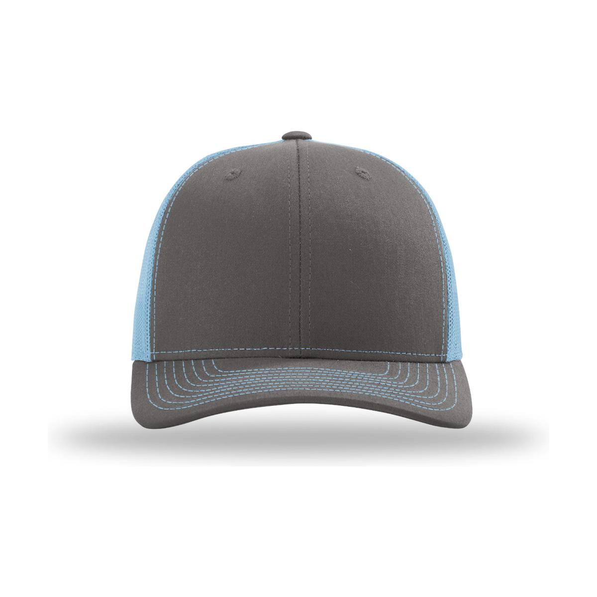 Richardson 112 Snapback Trucker Hat - Charcoal / Columbia Blue