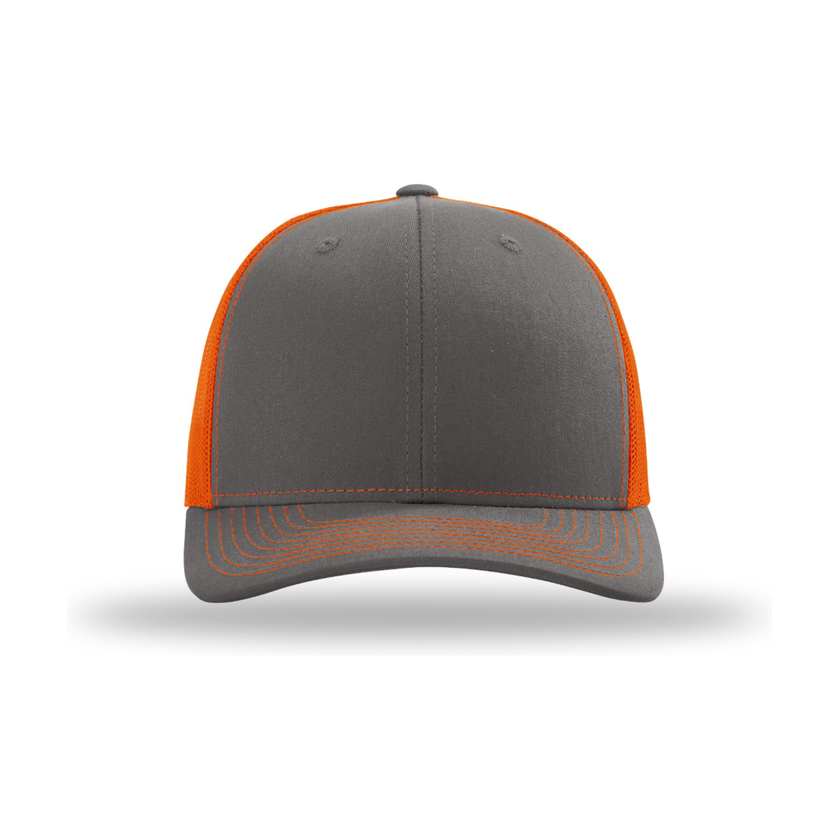 Richardson 112 Snapback Trucker Hat - Charcoal / Orange