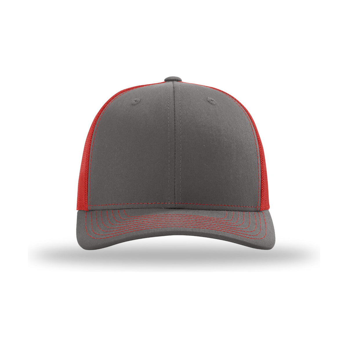 Richardson 112 Snapback Trucker Hat - Charcoal / Red