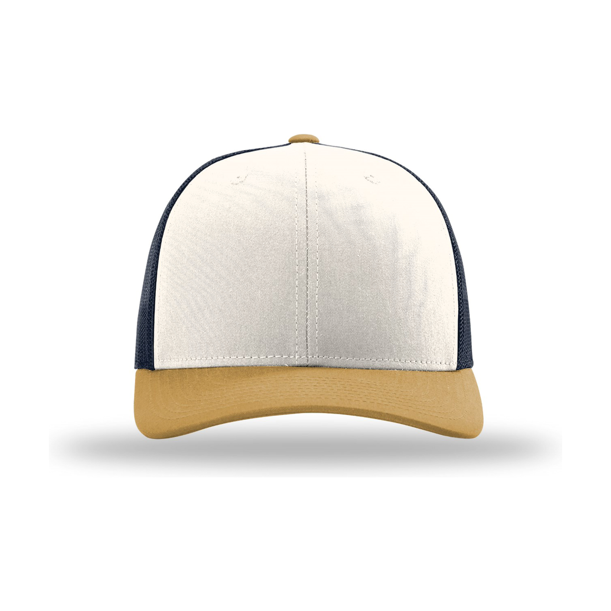 Richardson 112 Snapback Trucker Hat - Cream/ Navy/ Amber Gold