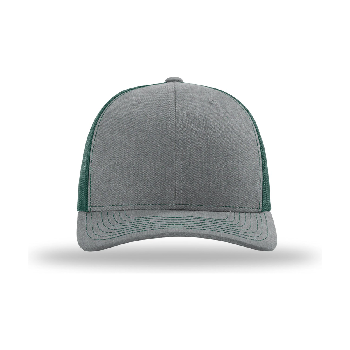 Richardson 112 Snapback Trucker Hat - Heather Grey/ Dark Green
