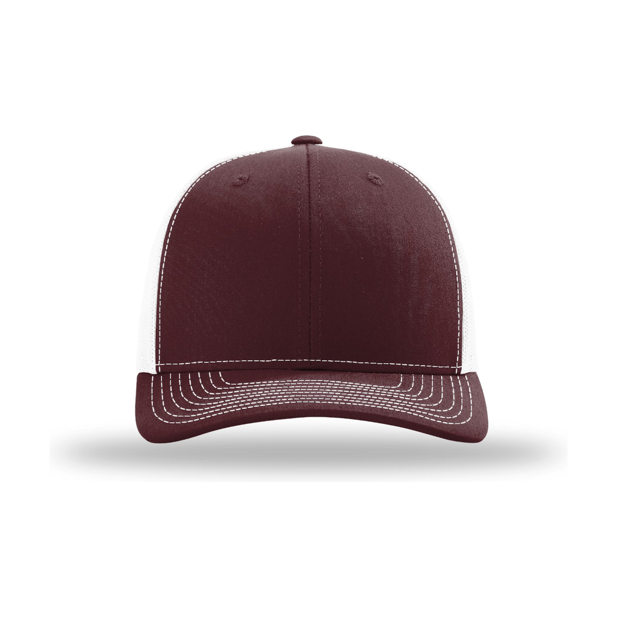 Richardson 112 Snapback Trucker Hat - Maroon / White