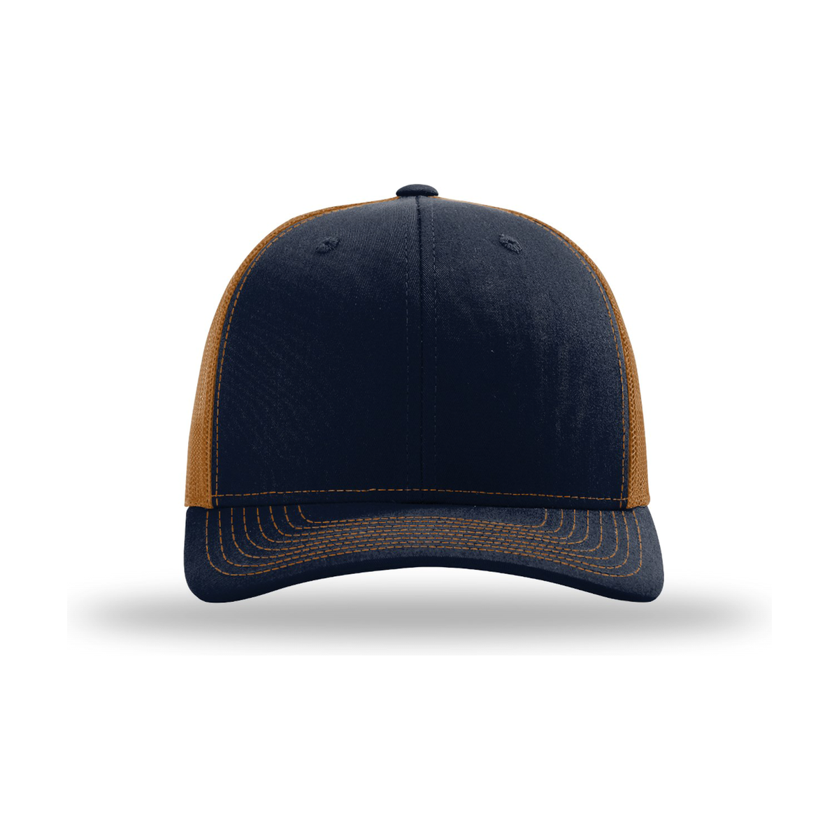 Richardson 112 Snapback Trucker Hat - Navy / Caramel