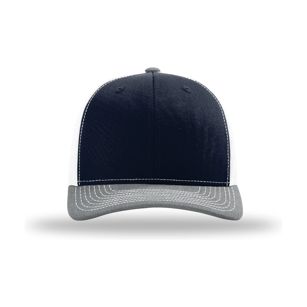 Richardson 112 Snapback Trucker Hat - Navy / White / Heather Grey