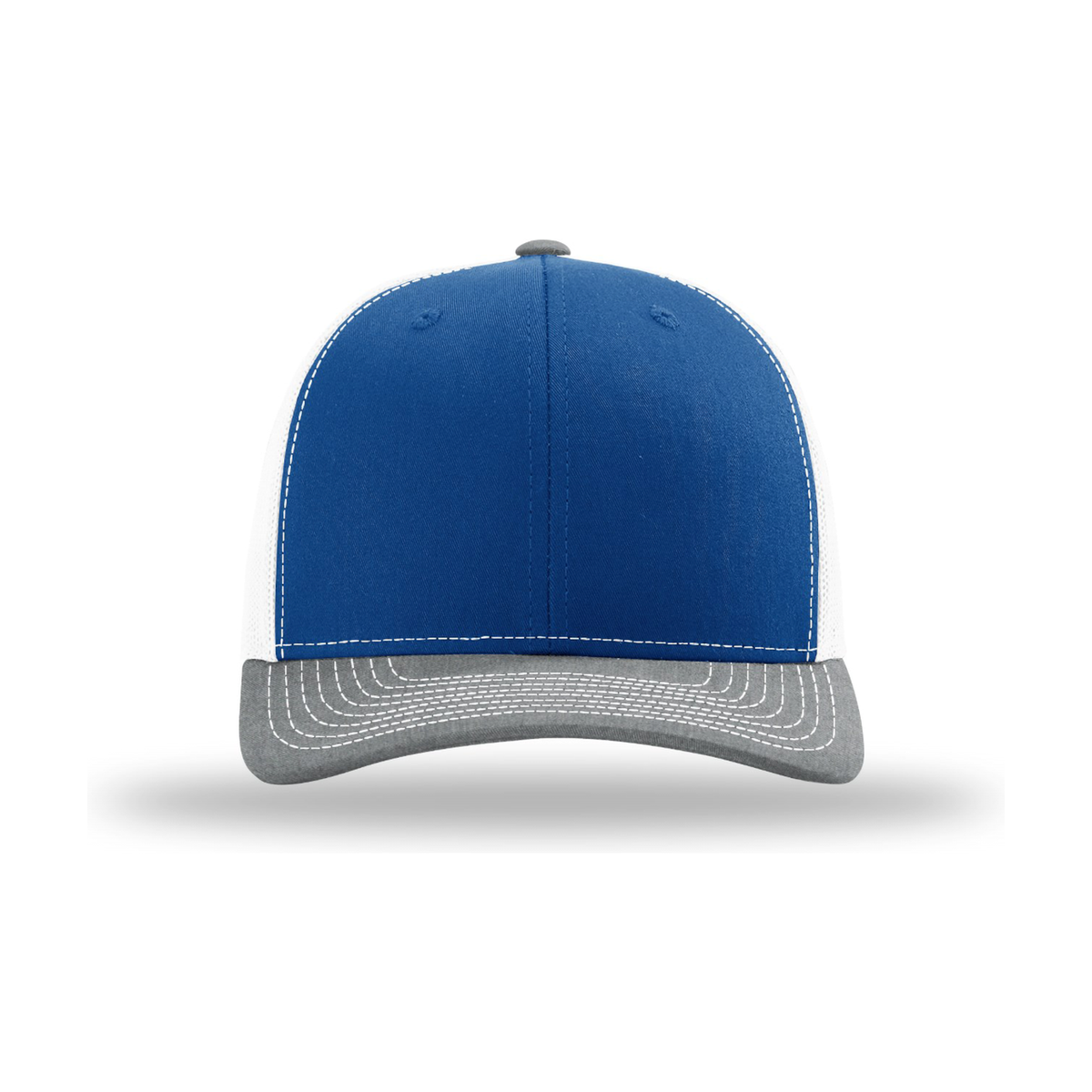 Richardson 112 Snapback Trucker Hat - Royal / White / Heather Grey