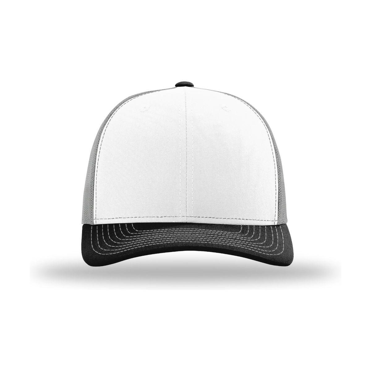Richardson 112 Snapback Trucker Hat - White / Aluminum / Black
