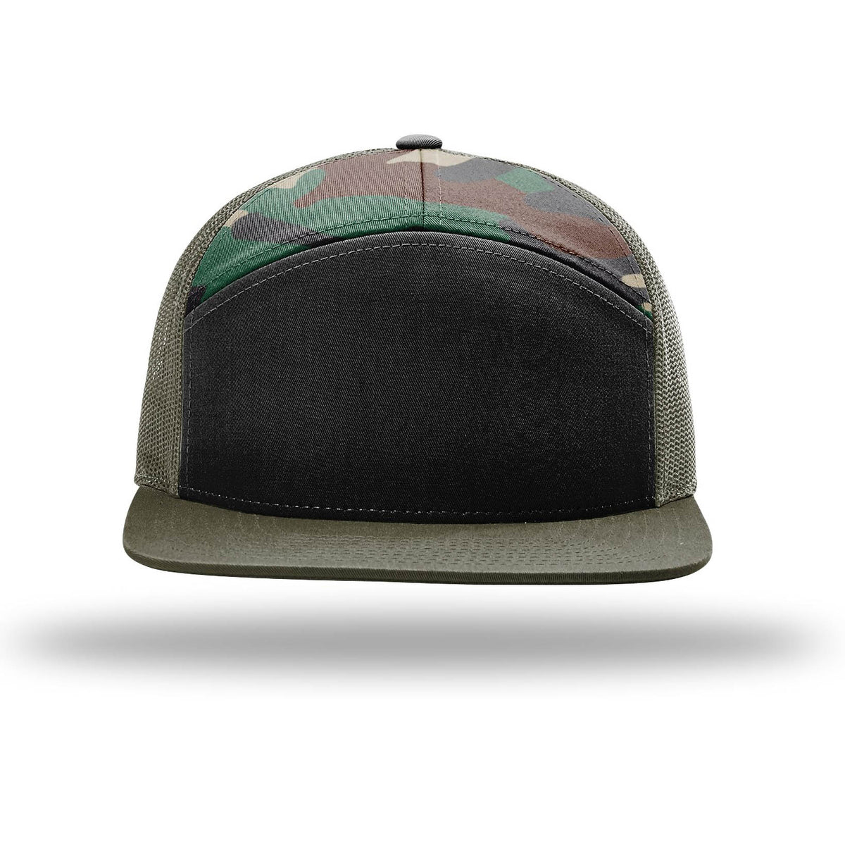 Richardson 168 - Black / Green Camo / Loden - front view variant-black-green-camo-loden