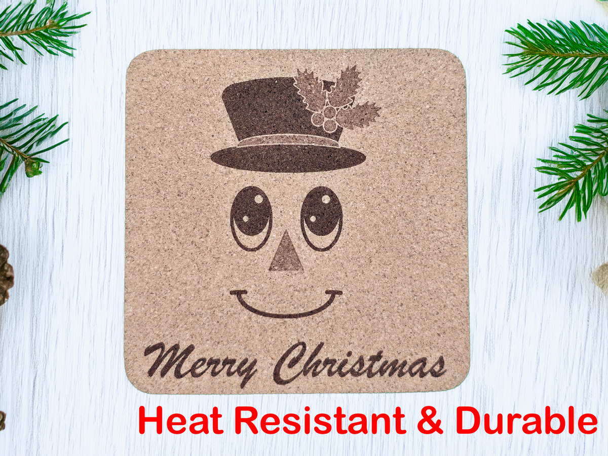 Snowmen Cork Coasters