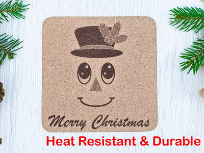 Snowmen Cork Coasters