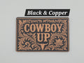 Cowboy Up Heat Press Leatherette Hat Patch