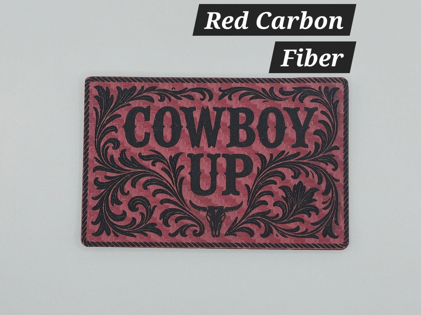Cowboy Up Heat Press Leatherette Hat Patch
