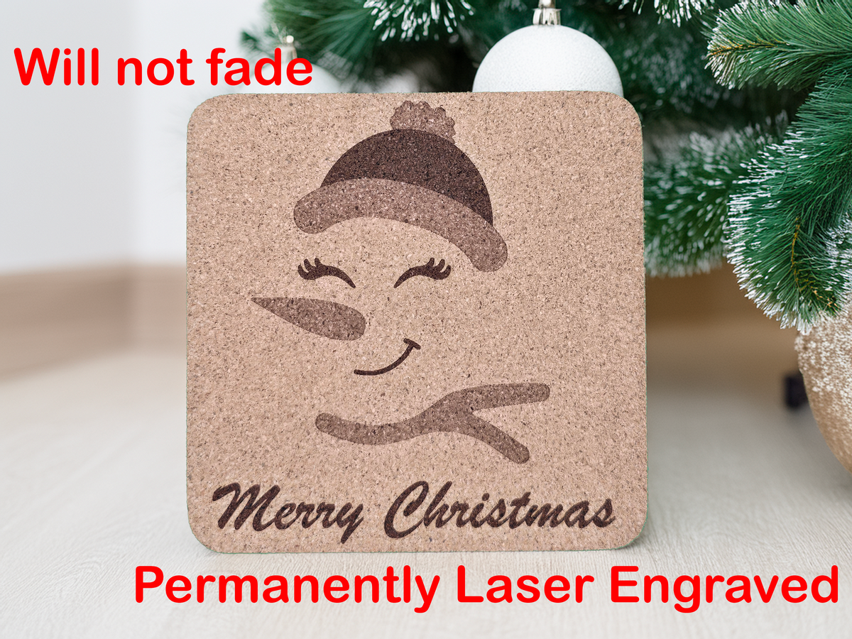 Snowmen Cork Coasters
