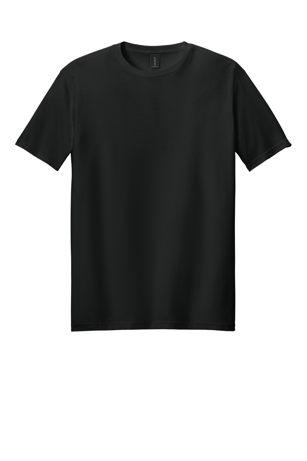 Black t-shirt on a white background