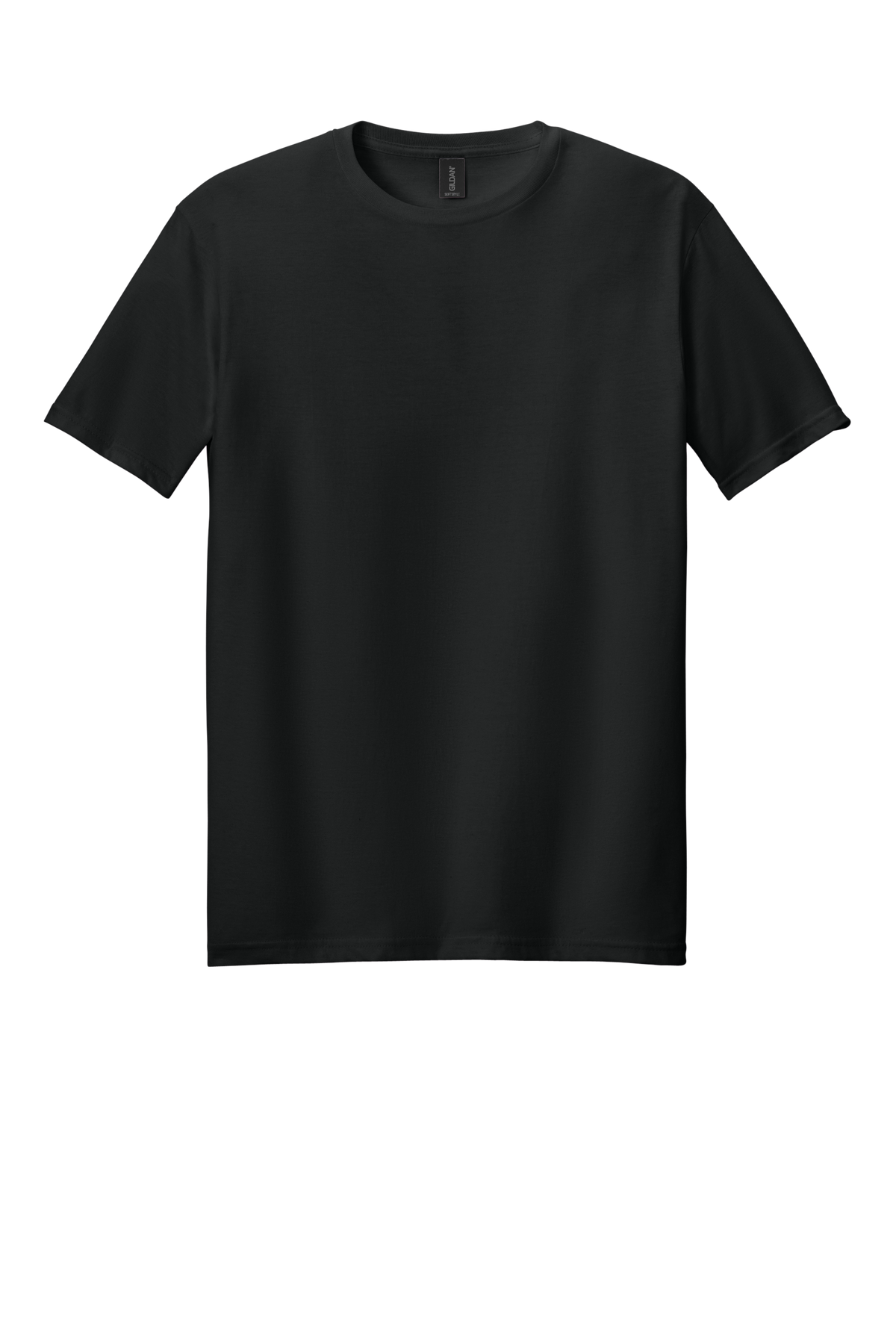 Black t-shirt on a white background