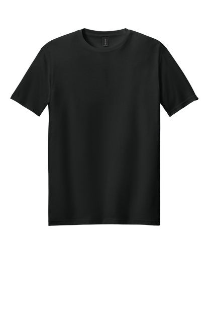 Black t-shirt on a white background