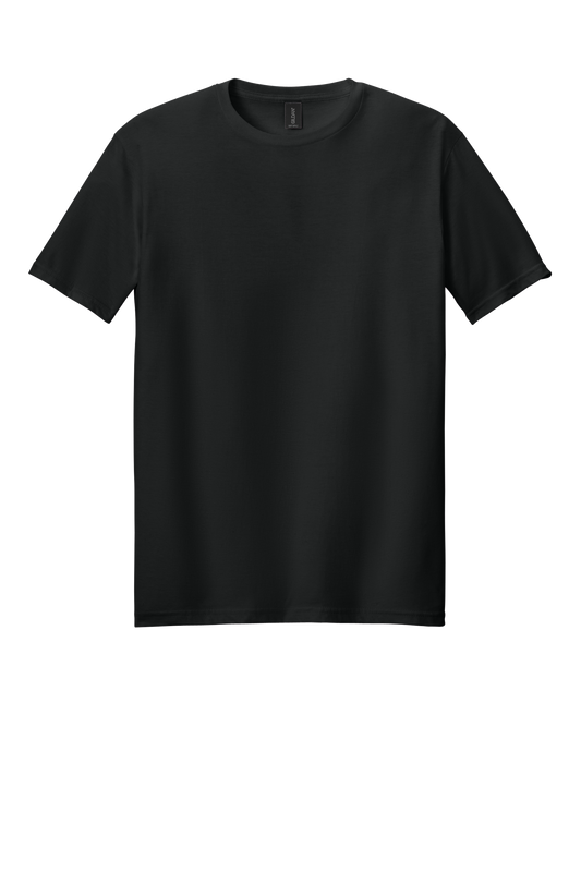 Black t-shirt on a white background