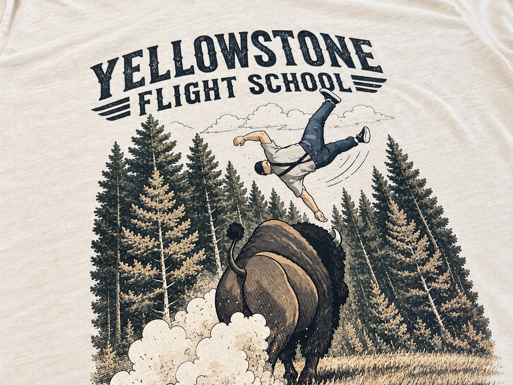 Yellowstone Flight School Tee – Unexpected Takeoff