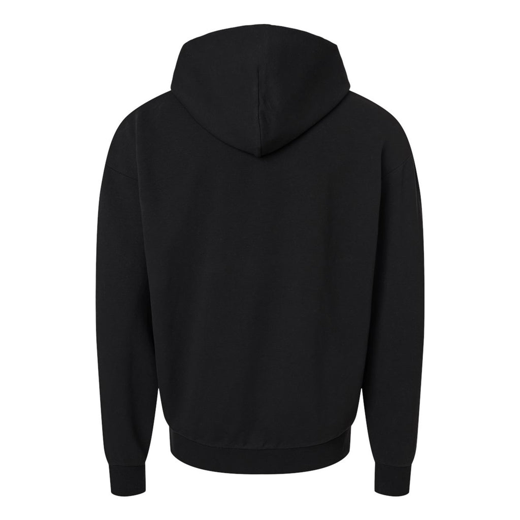 Independent Trading Co. INDLUXHOOD Lux hoodie in Black, back view variant-black