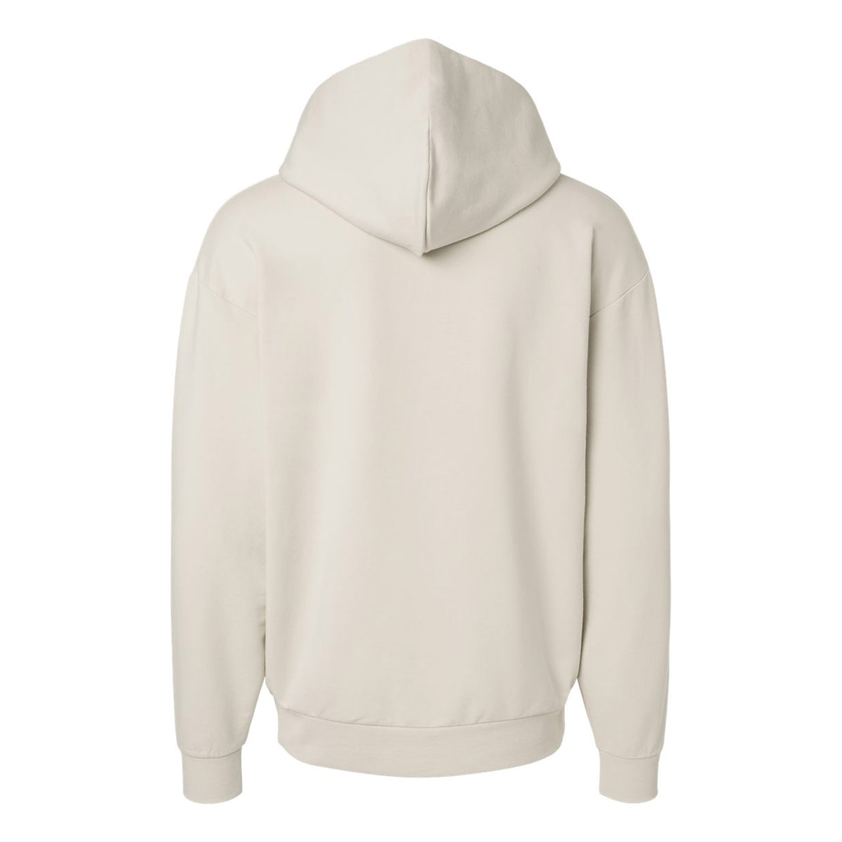 Independent Trading Co. INDLUXHOOD Lux hoodie in Ivory, back view variant-ivory