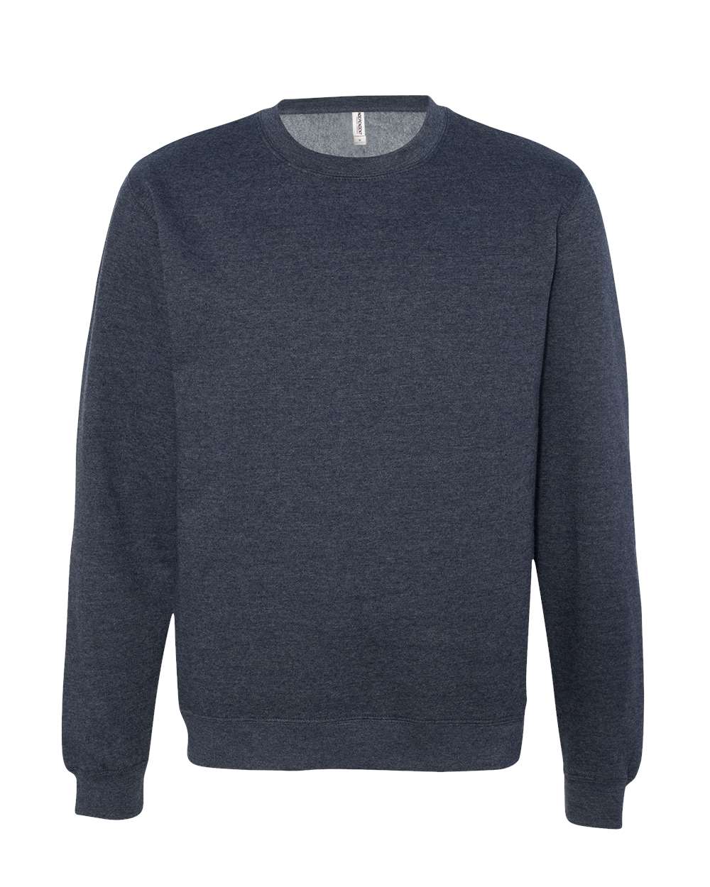 variant-classic-navy-heather front-view | Classic Navy Heather Independent Trading Co. SS3000 midweight crewneck sweatshirt, front view