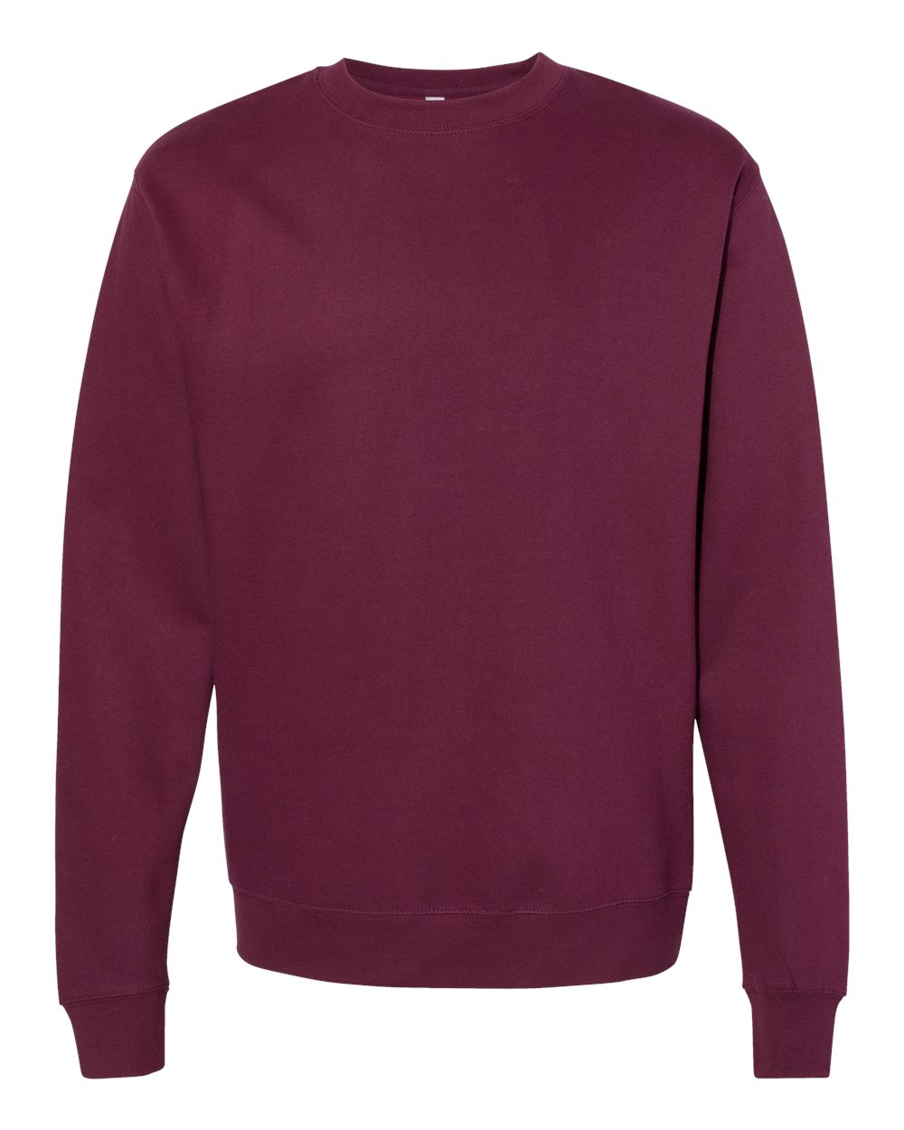 variant-maroon front-view | Maroon Independent Trading Co. SS3000 midweight crewneck sweatshirt, front view