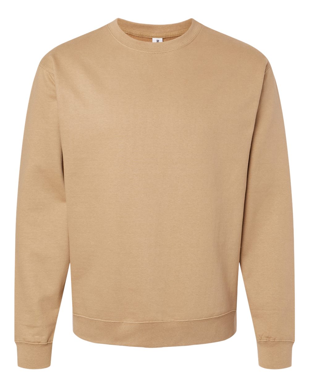 variant-sandstone front-view | Sandstone Independent Trading Co. SS3000 midweight crewneck sweatshirt, front view