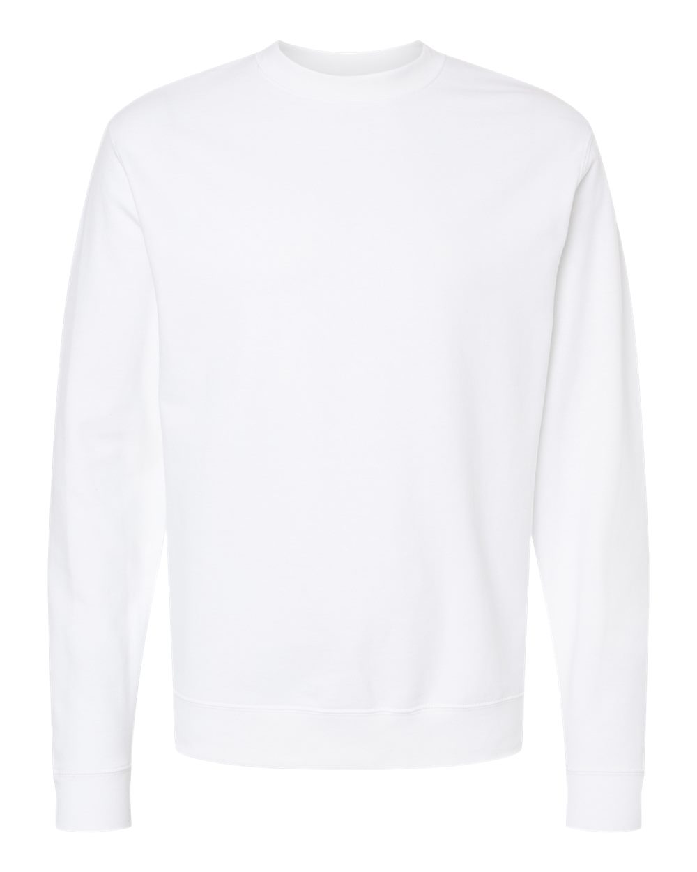 variant-white front-view | White Independent Trading Co. SS3000 midweight crewneck sweatshirt, front view