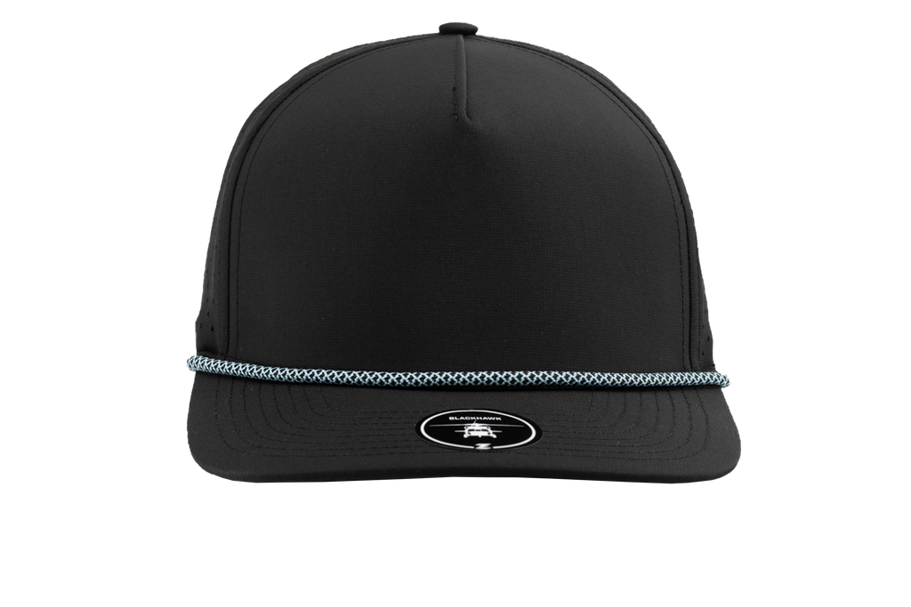 Zapped Blackhawk R+ – Black / Columbia Blue – front view – variant-black-columbia-blue