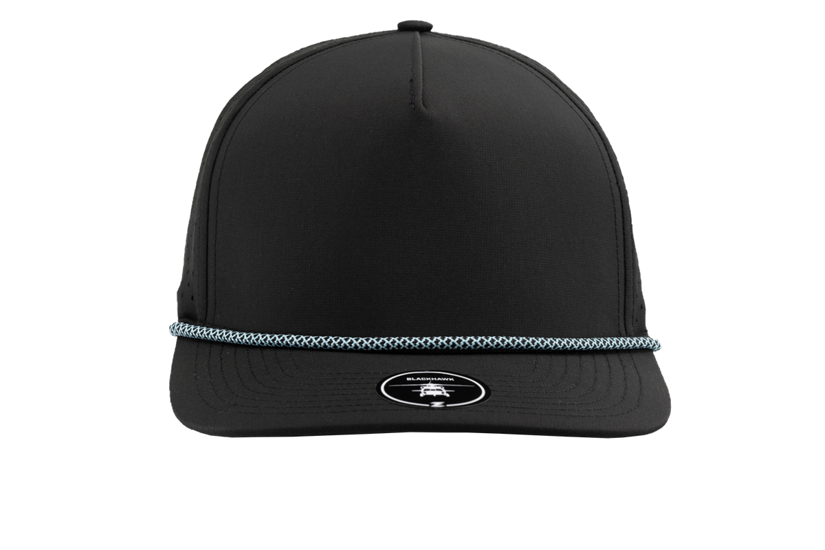 Zapped Blackhawk R+ – Black / Columbia Blue – front view – variant-black-columbia-blue