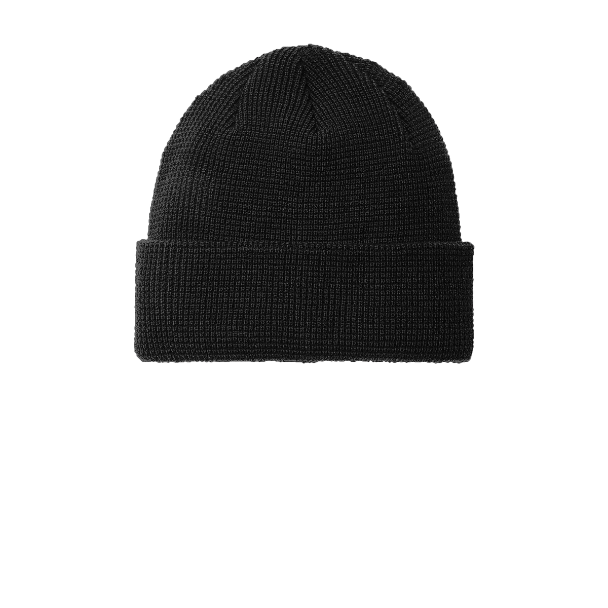Thermal Knit Cuffed Beanie C955 – Deep Black – front view – variant-deep-black