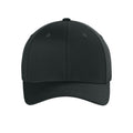 Front view of Black Flexfit 6277 fitted cap. variant-black