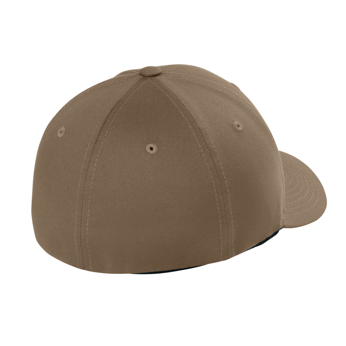 Back view of Coyote Brown Flexfit 6277 fitted cap showing stretch-fit closure. variant-coyote-brown