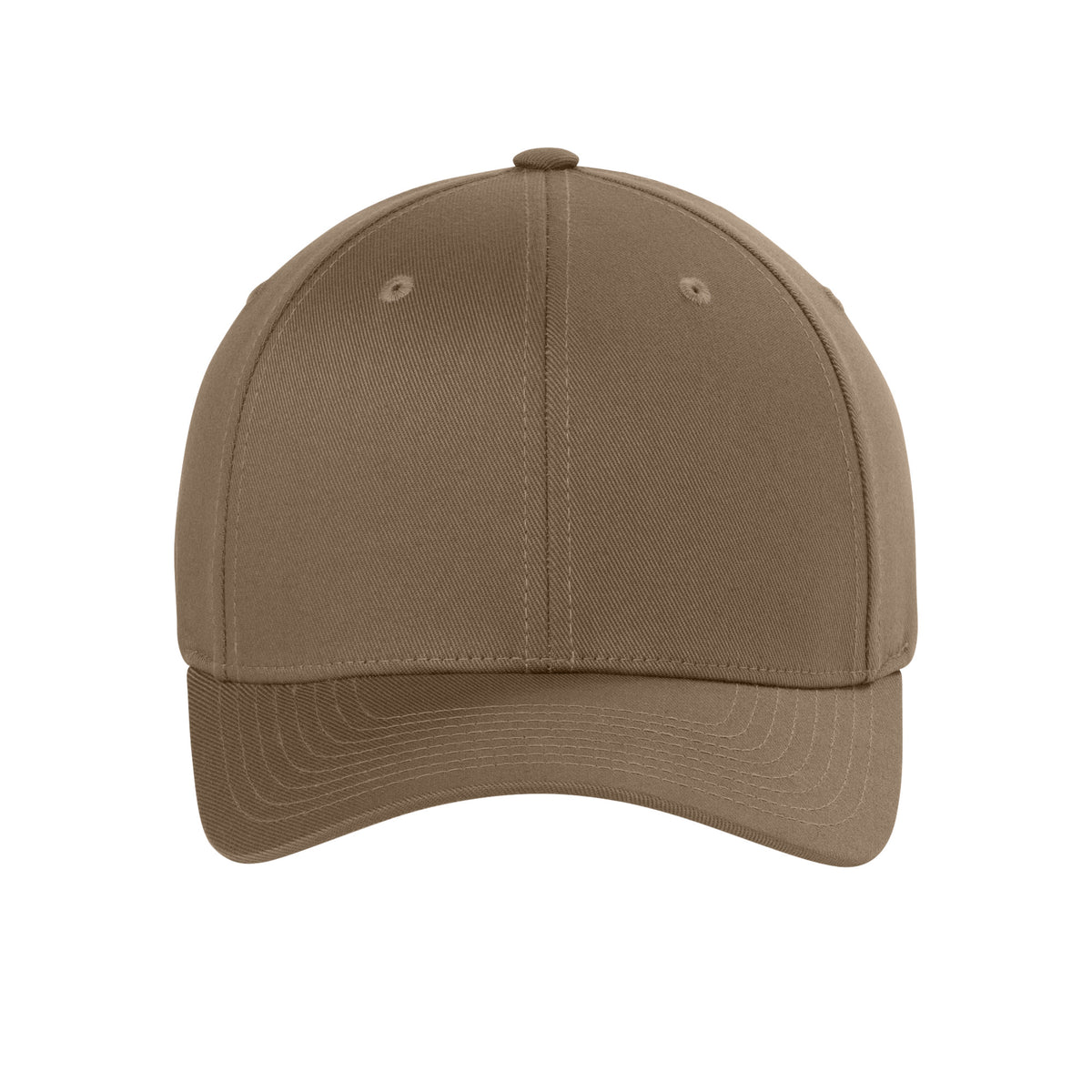 Front view of Coyote Brown Flexfit 6277 fitted cap. variant-coyote-brown