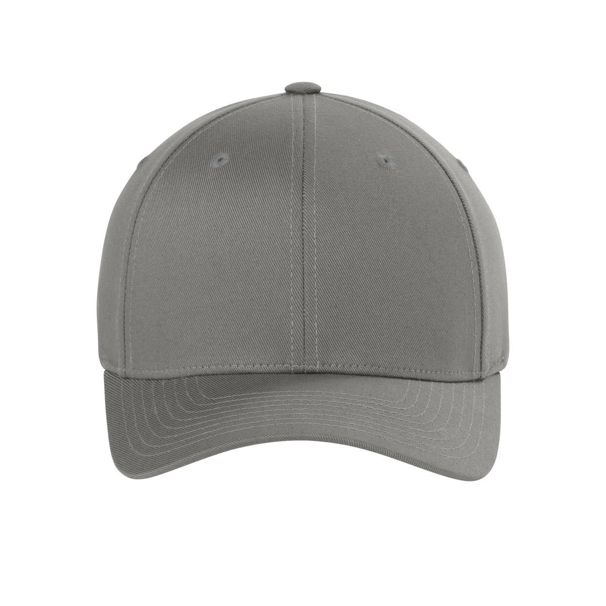 Front view of Grey Flexfit 6277 fitted cap. variant-grey