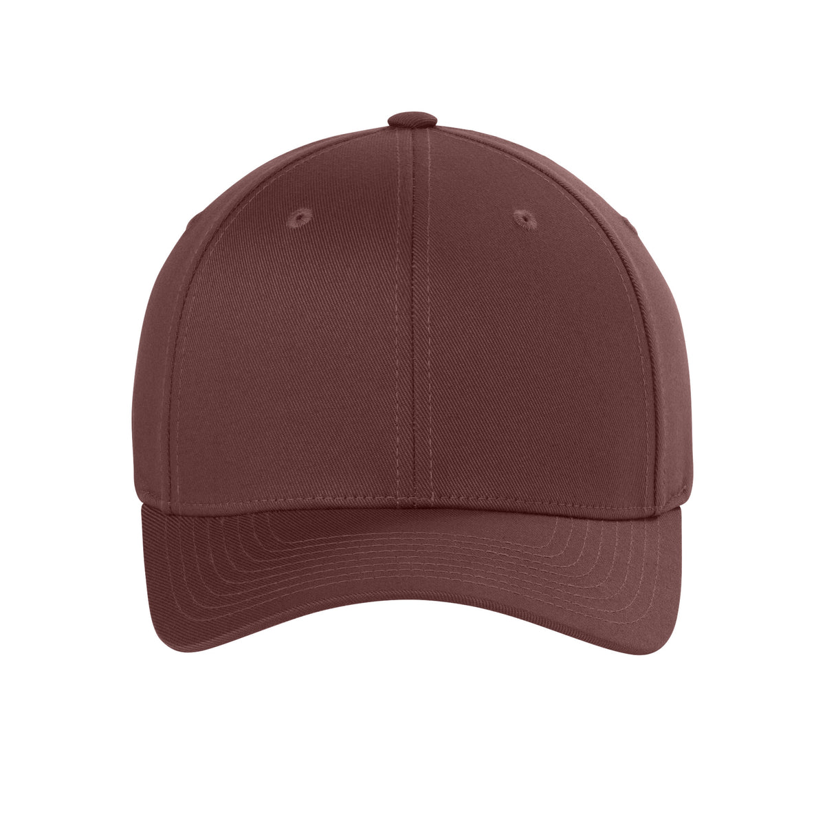 Front view of Maroon Flexfit 6277 fitted cap. variant-maroon