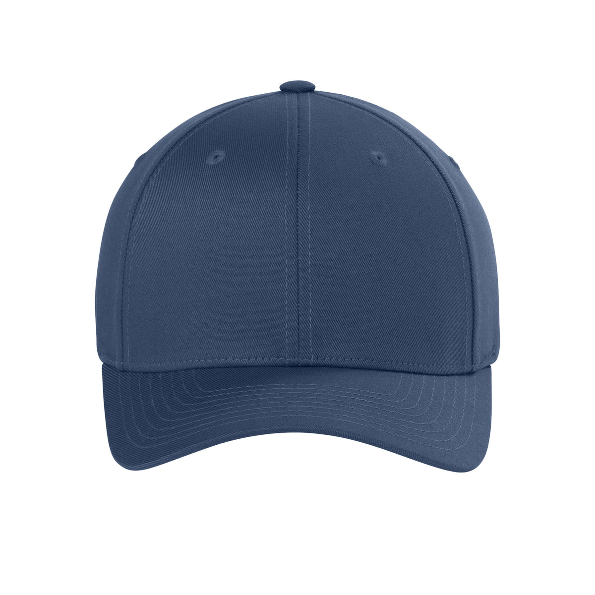 Front view of Navy Flexfit 6277 fitted cap. variant-navy