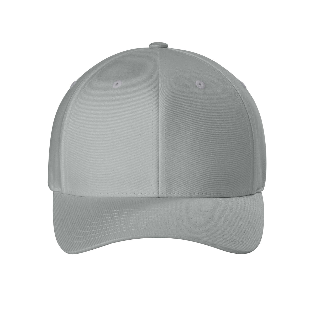 Front view of Silver Flexfit 6277 fitted cap. variant-silver