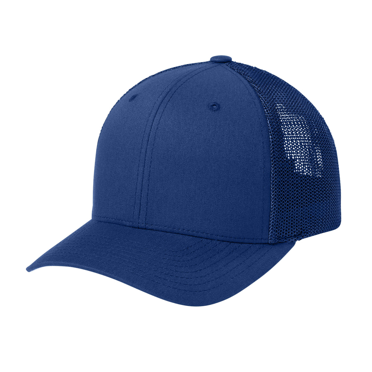 Royal Flexfit 6511 hat, left side view. variant-royal