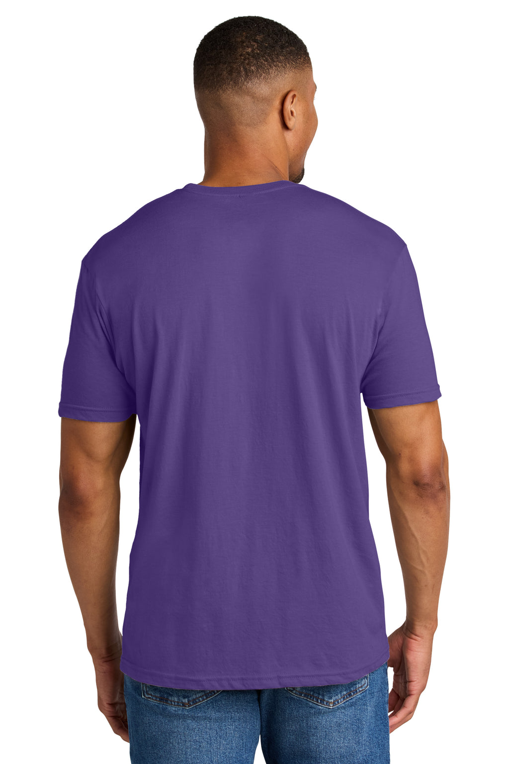 Gildan 64000CVC Softstyle CVC Tee in Amethyst, model back view variant-amethyst