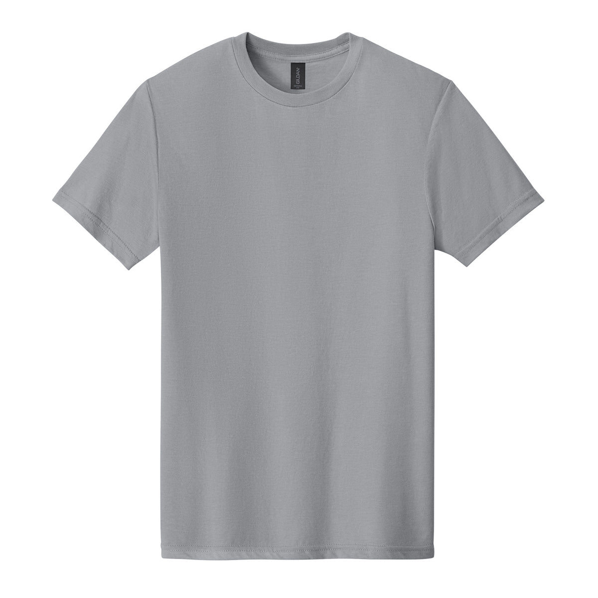 Gildan 64000CVC Softstyle CVC Tee in Cement, flat lay front view variant-cement