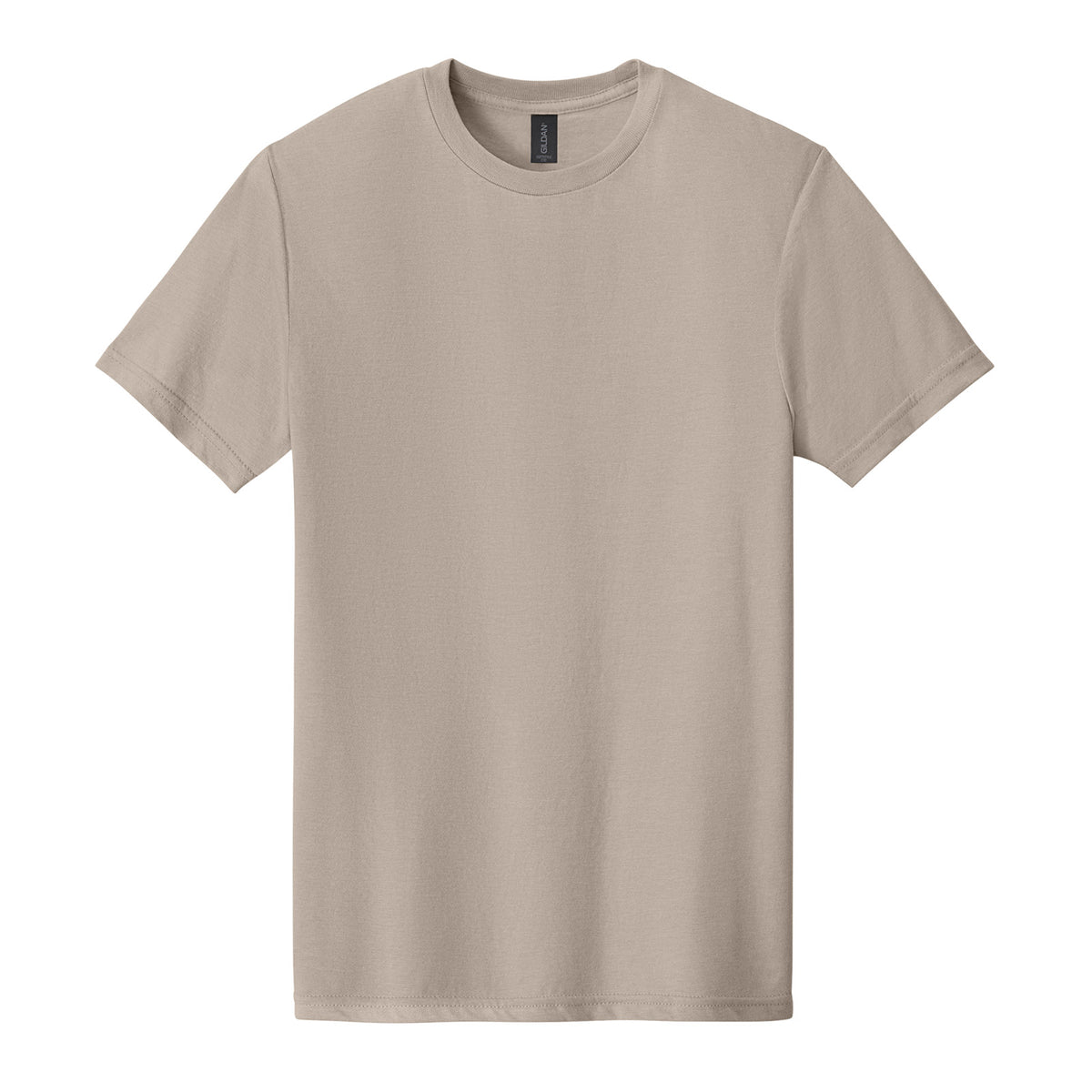 Gildan 64000CVC Softstyle CVC Tee in Slate, flat lay front view variant-slate